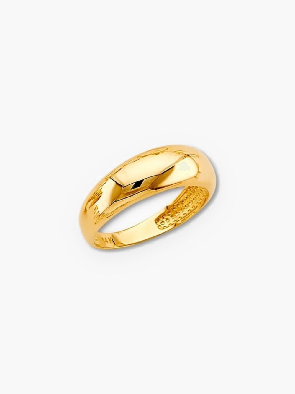 14k Solid Gold Dome Ring Size 7 Polished Band By Tehrani Jewelry